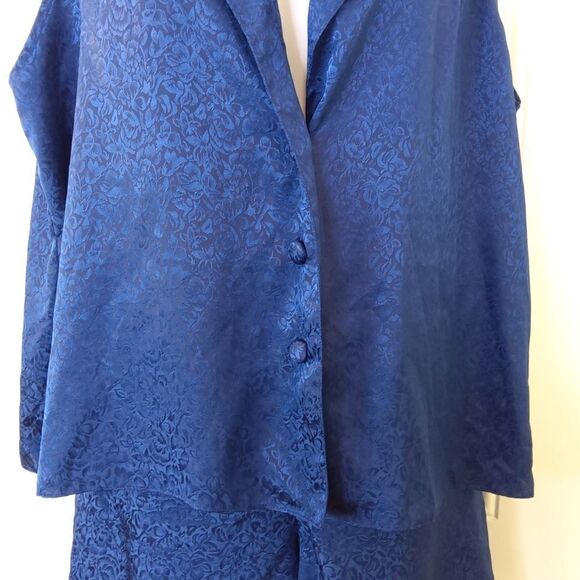 Sopre'navy blue sleeveless button front pajama shorts set - Picture 3 of 13